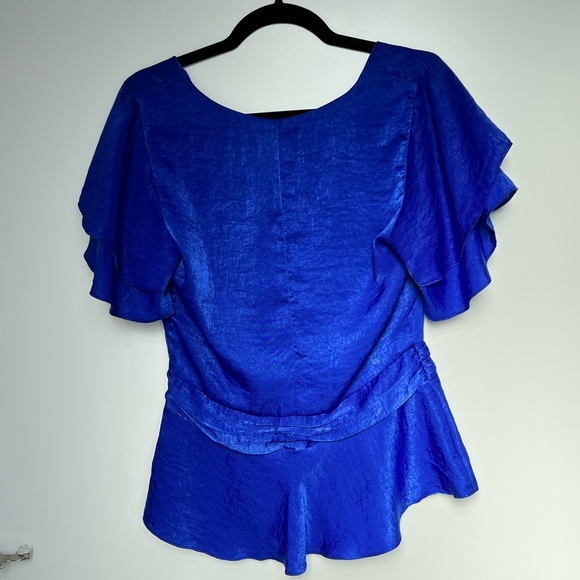 Waverly Grey - Blue Satin Blouse - Picture 7 of 7